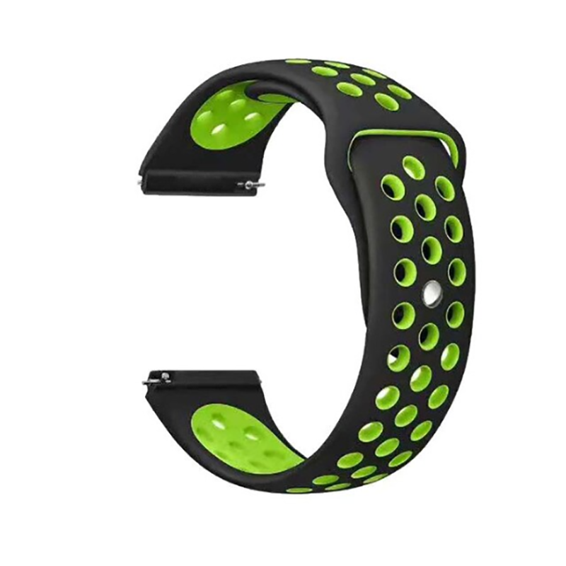 Xiaomi Uyumlu  Amazfit Pace KRD-02 Silikon Kordon-Siyah-yeşil