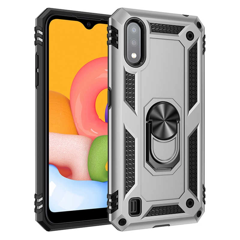 Galaxy Uyumlu A01 Kılıf Zore Vega Kapak-Gri