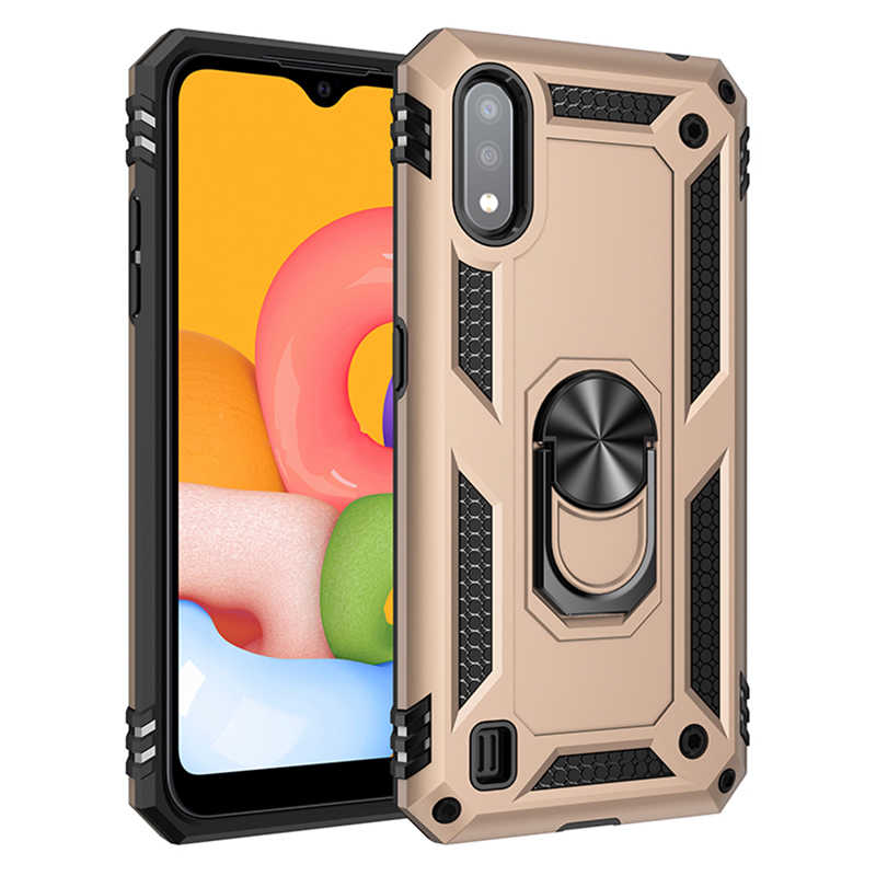 Galaxy Uyumlu A01 Kılıf Zore Vega Kapak-Gold