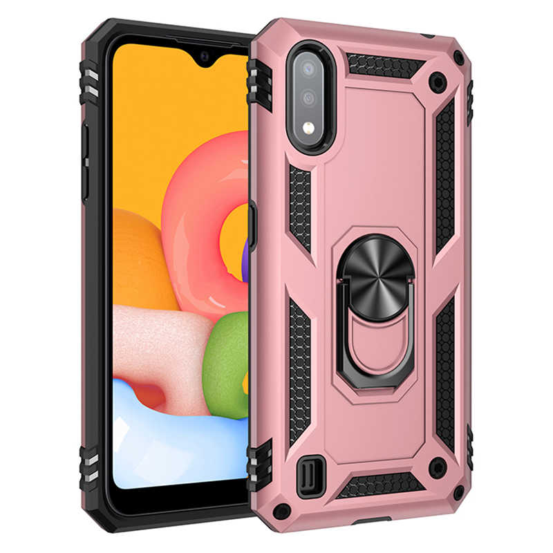Galaxy Uyumlu A01 Kılıf Zore Vega Kapak-Rose gold