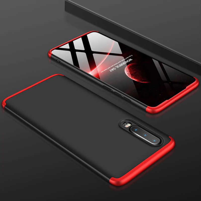 Huawei Uyumlu P30 Kılıf Zore Ays Kapak-Siyah-kırmızı