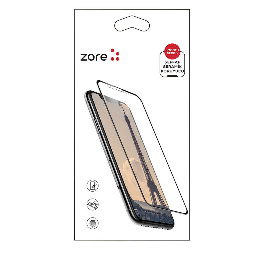 iPhone Uyumlu XS Max 6.5 Zore Seramik Ekran Koruyucu-Beyaz