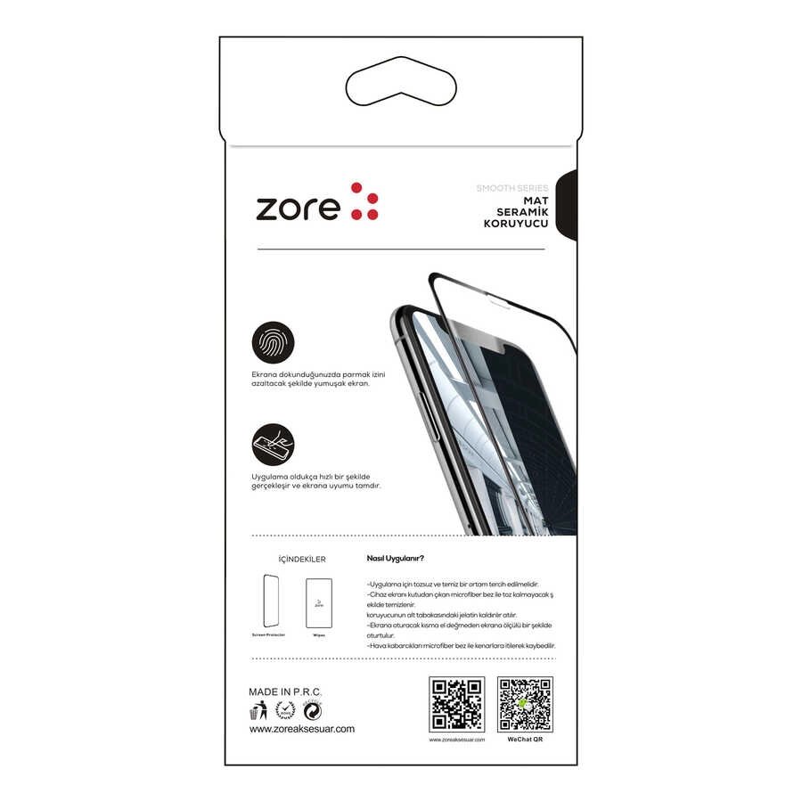 iPhone Uyumlu XR 6.1 Zore Mat Seramik Ekran Koruyucu-Beyaz
