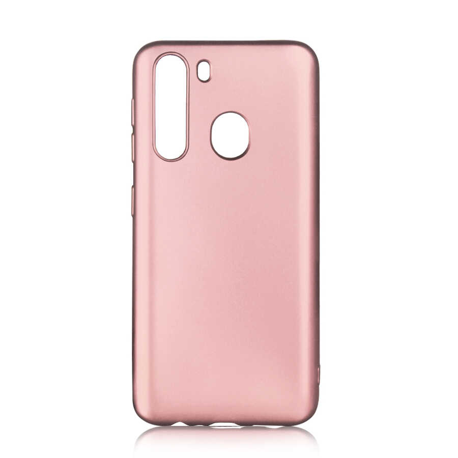 Galaxy Uyumlu A21 Kılıf Zore Premier Silikon Kapak-Rose gold