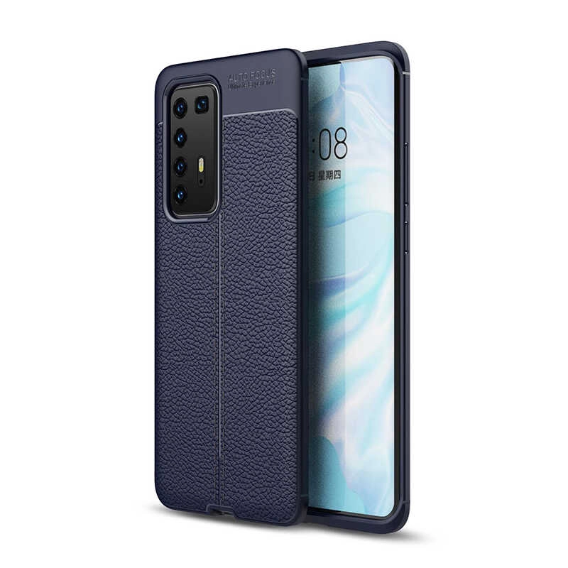 Huawei Uyumlu P40 Pro Kılıf Zore Niss Silikon Kapak-Lacivert