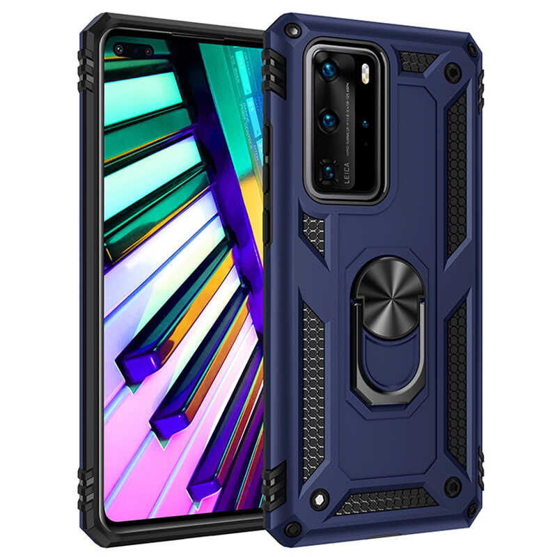Huawei Uyumlu P40 Pro Kılıf Zore Vega Kapak-Mavi
