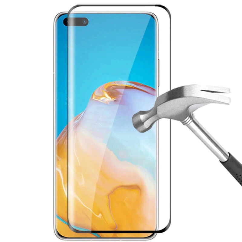 Huawei Uyumlu P40 Zore Kenarları Kırılmaya Dayanıklı Cam Ekran Koruyucu