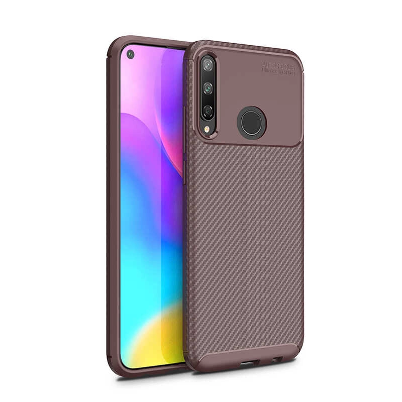 Huawei Uyumlu P40 Lite E Kılıf Zore Negro Silikon Kapak-Kahverengi