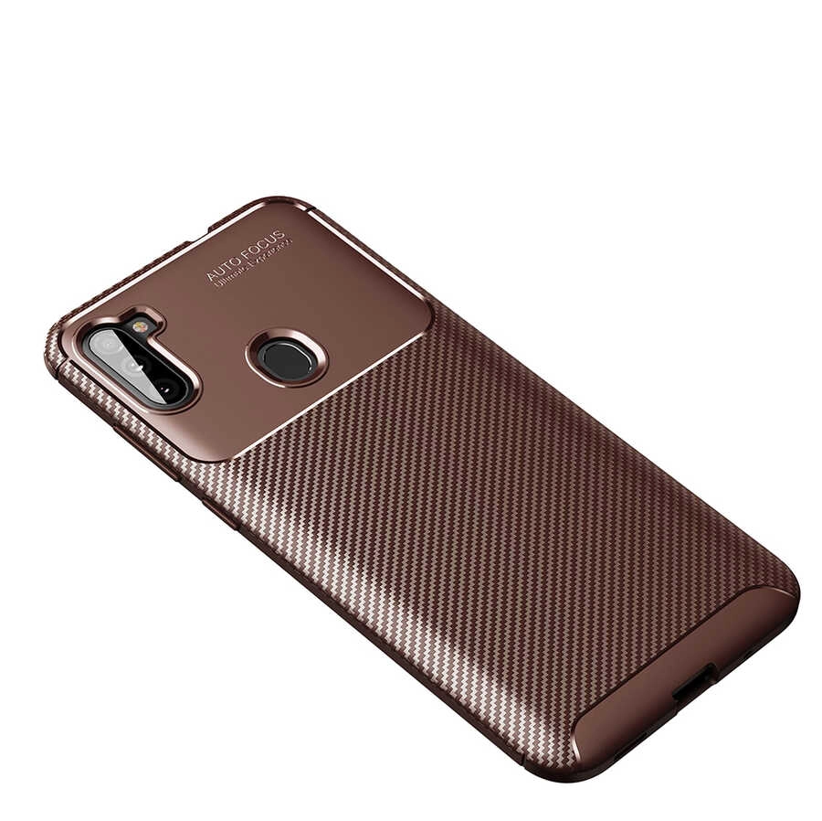 Galaxy Uyumlu M11 Kılıf Zore Negro Silikon Kapak-Kahverengi