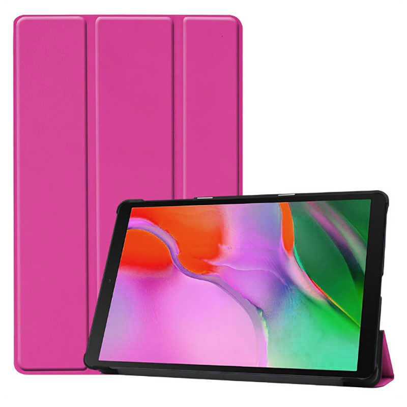 Huawei Uyumlu T3 10 inc Zore Smart Kapak Standlı 1-1 Kılıf-Pembe