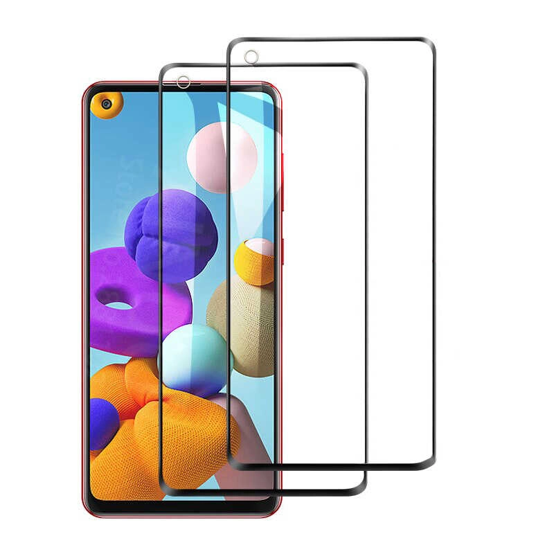 Galaxy Uyumlu A21 Zore Kenarları Kırılmaya Dayanıklı Cam Ekran Koruyucu