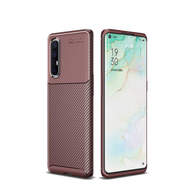 Oppo Reno 3 Pro 5G Kılıf Zore Negro Silikon Kapak-Kahverengi