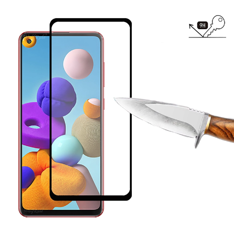 Galaxy Uyumlu A21S Zore Kenarları Kırılmaya Dayanıklı Cam Ekran Koruyucu