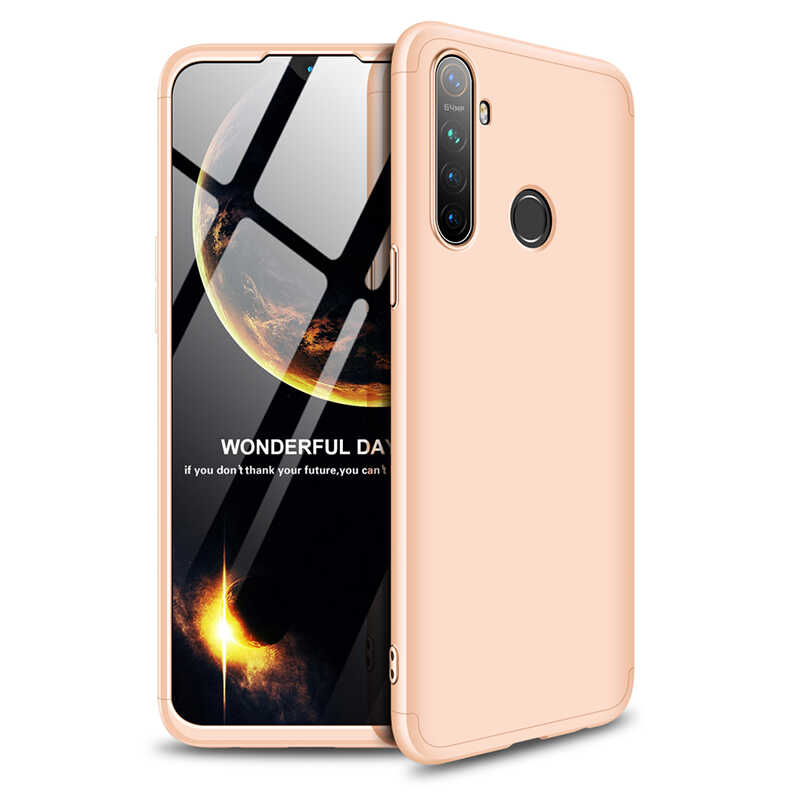 Realme 5 Kılıf Zore Ays Kapak-Gold