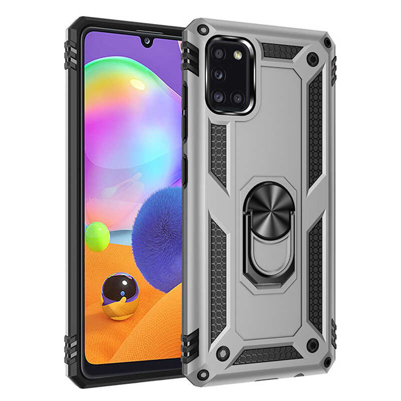 Galaxy Uyumlu A31 Kılıf Zore Vega Kapak-Gri
