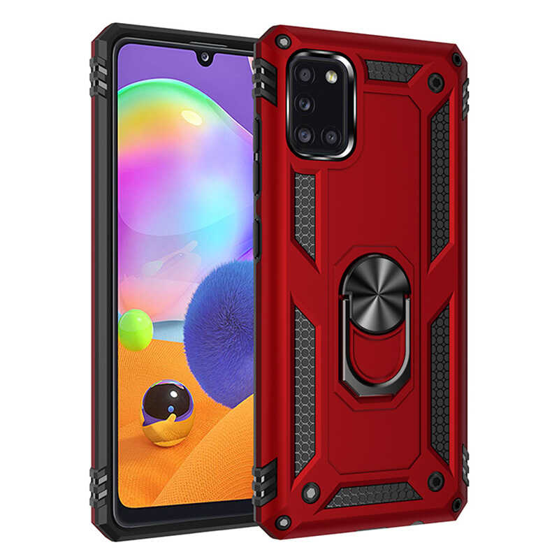 Galaxy Uyumlu A31 Kılıf Zore Vega Kapak-Kırmızı