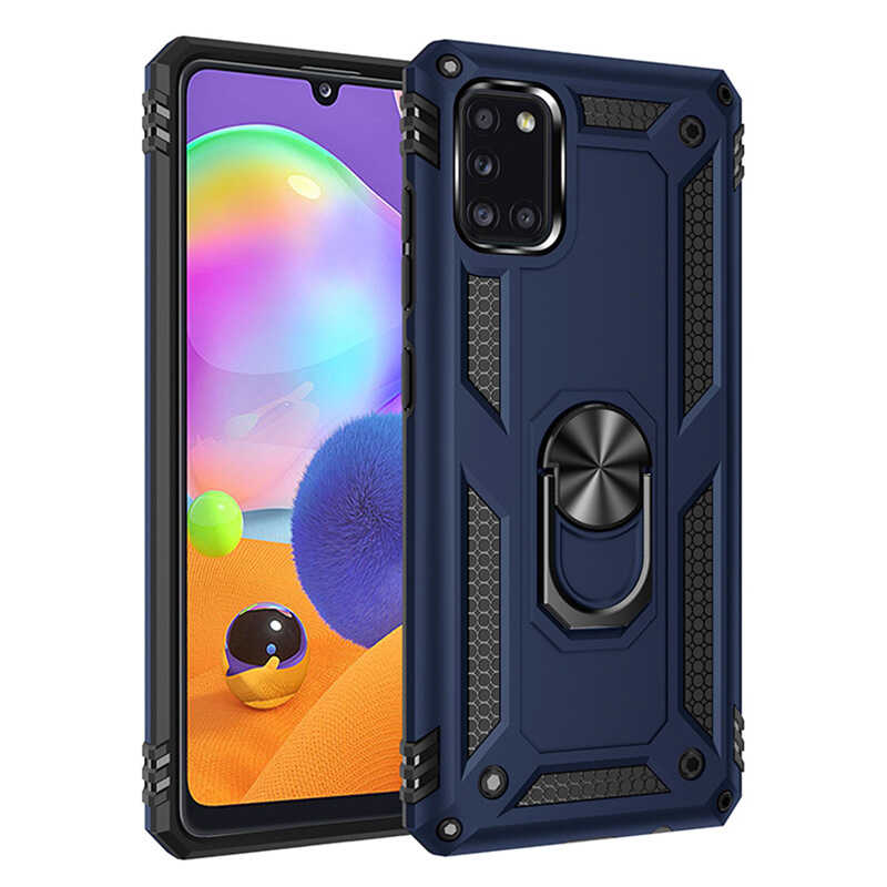 Galaxy Uyumlu A31 Kılıf Zore Vega Kapak-Mavi