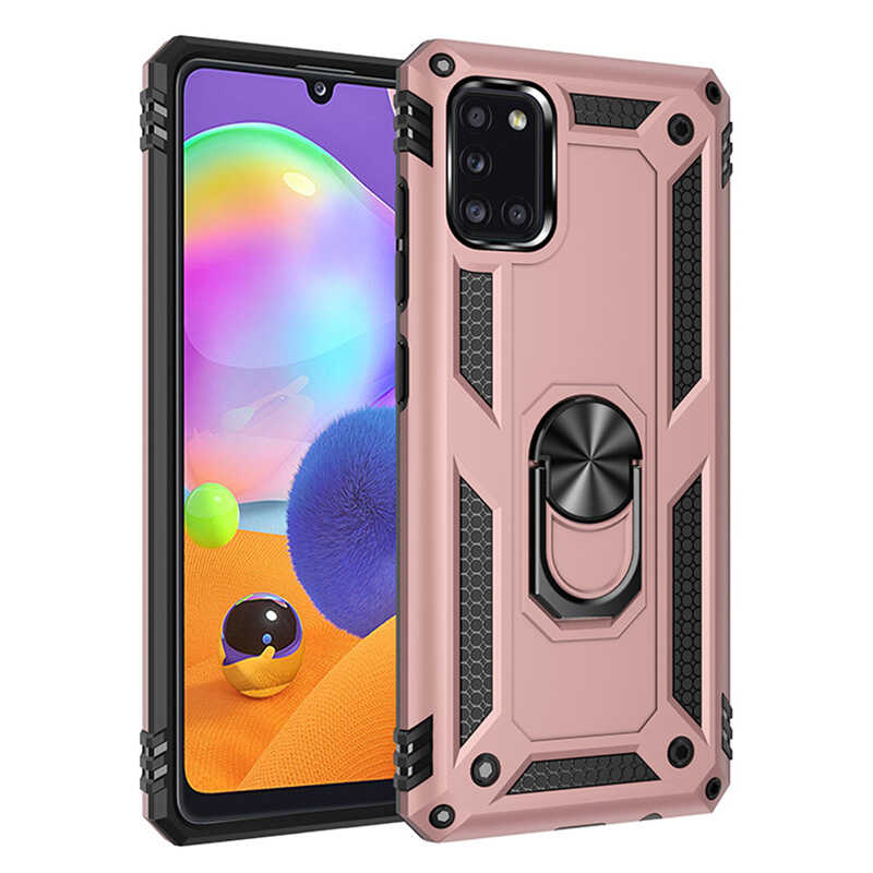 Galaxy Uyumlu A31 Kılıf Zore Vega Kapak-Rose gold