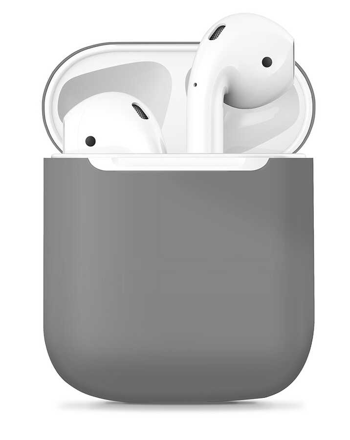 Airpods Uyumlu Kılıf Zore Airbag 13 Silikon-Gri