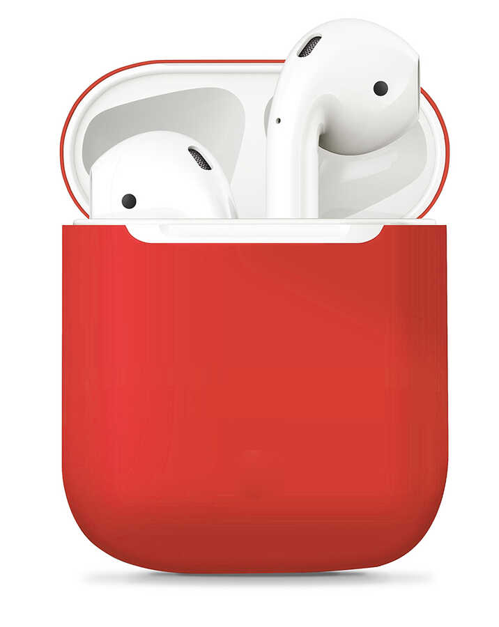 Airpods Uyumlu Kılıf Zore Airbag 13 Silikon-Kırmızı