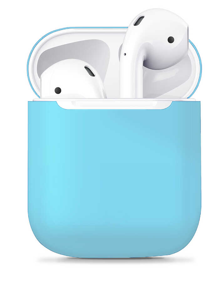 Airpods Uyumlu Kılıf Zore Airbag 13 Silikon-Mavi