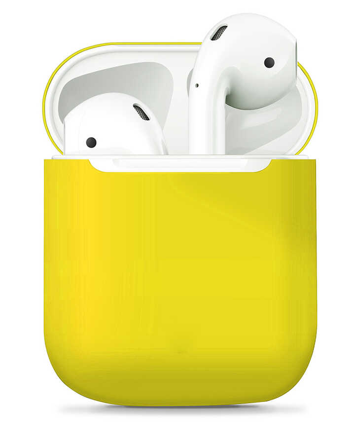 Airpods Uyumlu Kılıf Zore Airbag 13 Silikon-Sarı