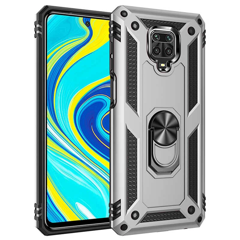 Xiaomi Uyumlu  Redmi Note 9S Kılıf Zore Vega Kapak-Gri