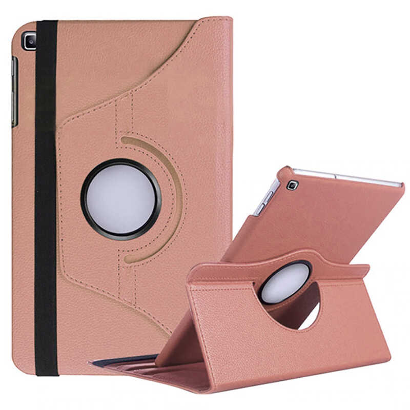 Galaxy Uyumlu Tab S6 Lite P610 Zore Dönebilen Standlı Kılıf-Rose gold