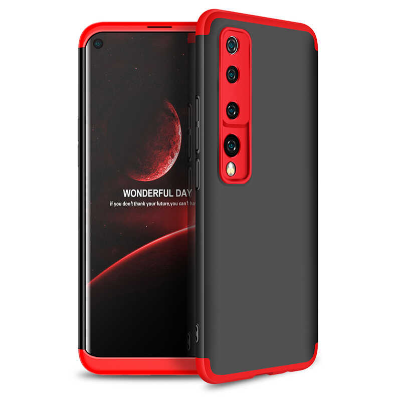 Xiaomi Uyumlu  Mi 10 Kılıf Zore Ays Kapak-Siyah-kırmızı
