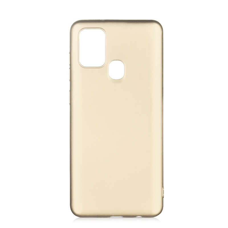 Galaxy Uyumlu A21S Kılıf Zore Premier Silikon Kapak-Gold