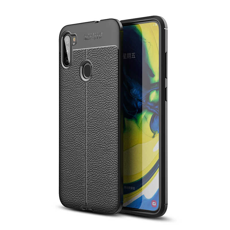Galaxy Uyumlu M11 Kılıf Zore Niss Silikon Kapak-Siyah