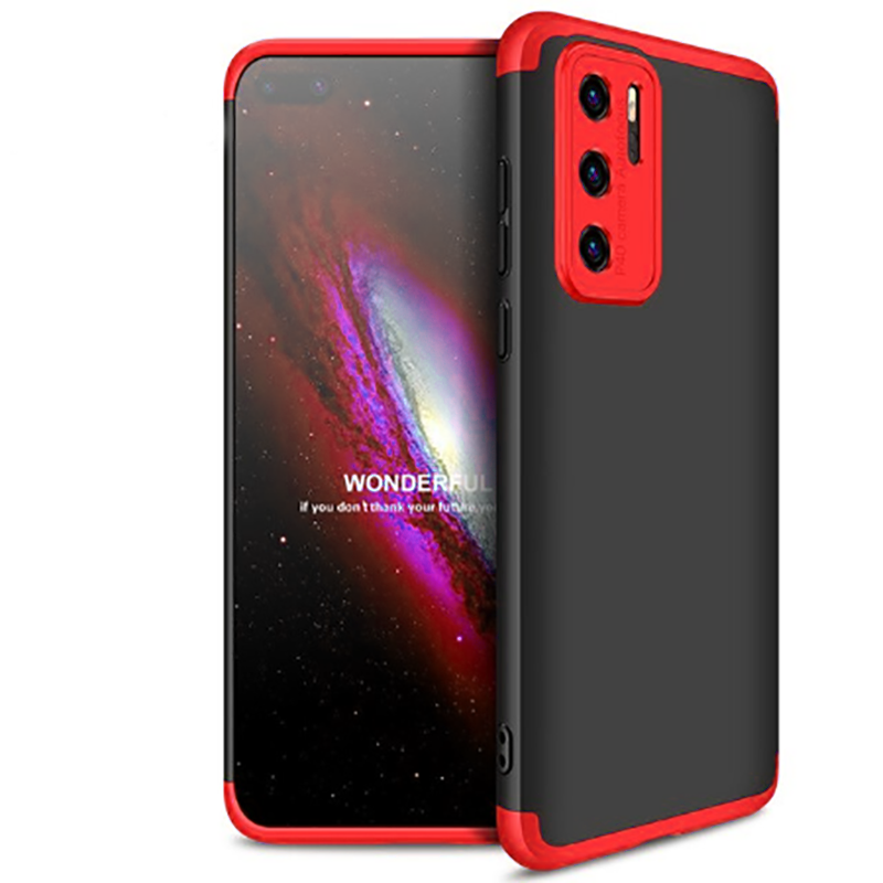 Huawei Uyumlu P40 Pro Kılıf Zore Ays Kapak-Siyah-kırmızı
