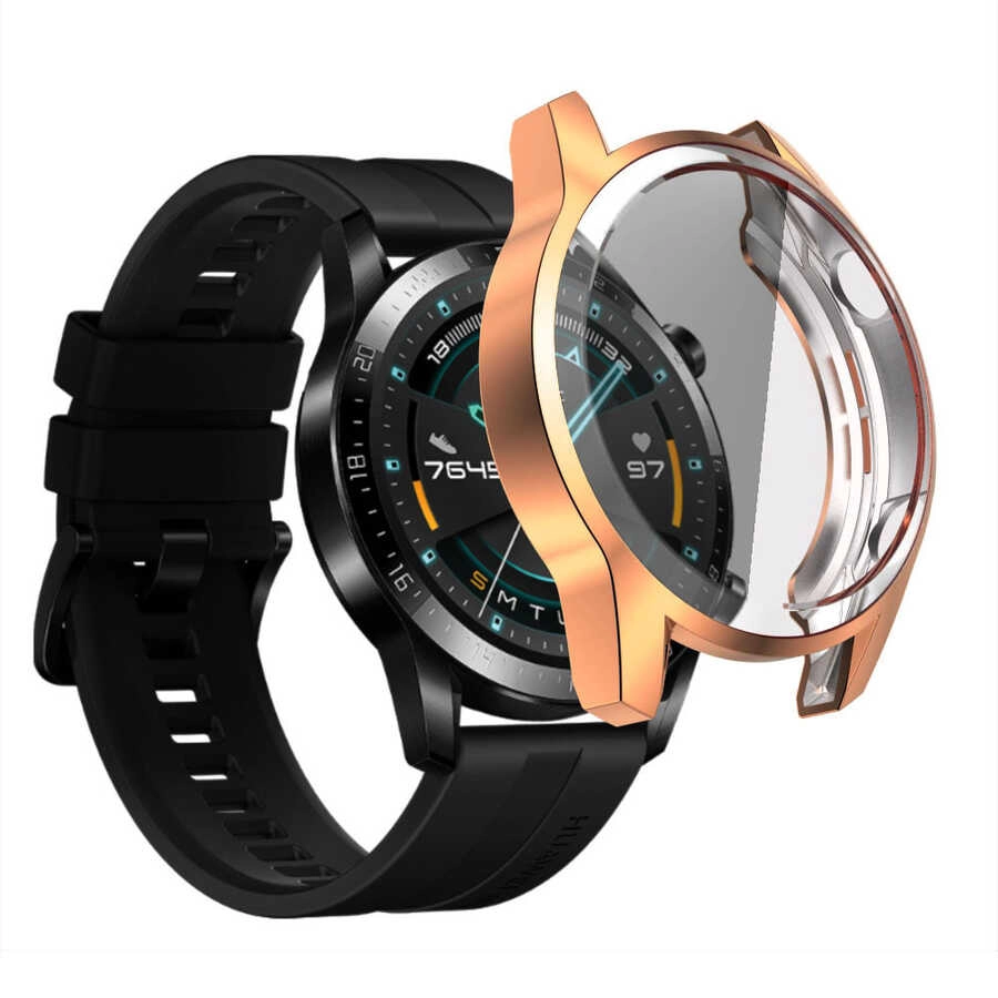 Huawei Uyumlu GT2 46mm Zore Watch Gard 02 Ekran Koruyucu-Rose gold