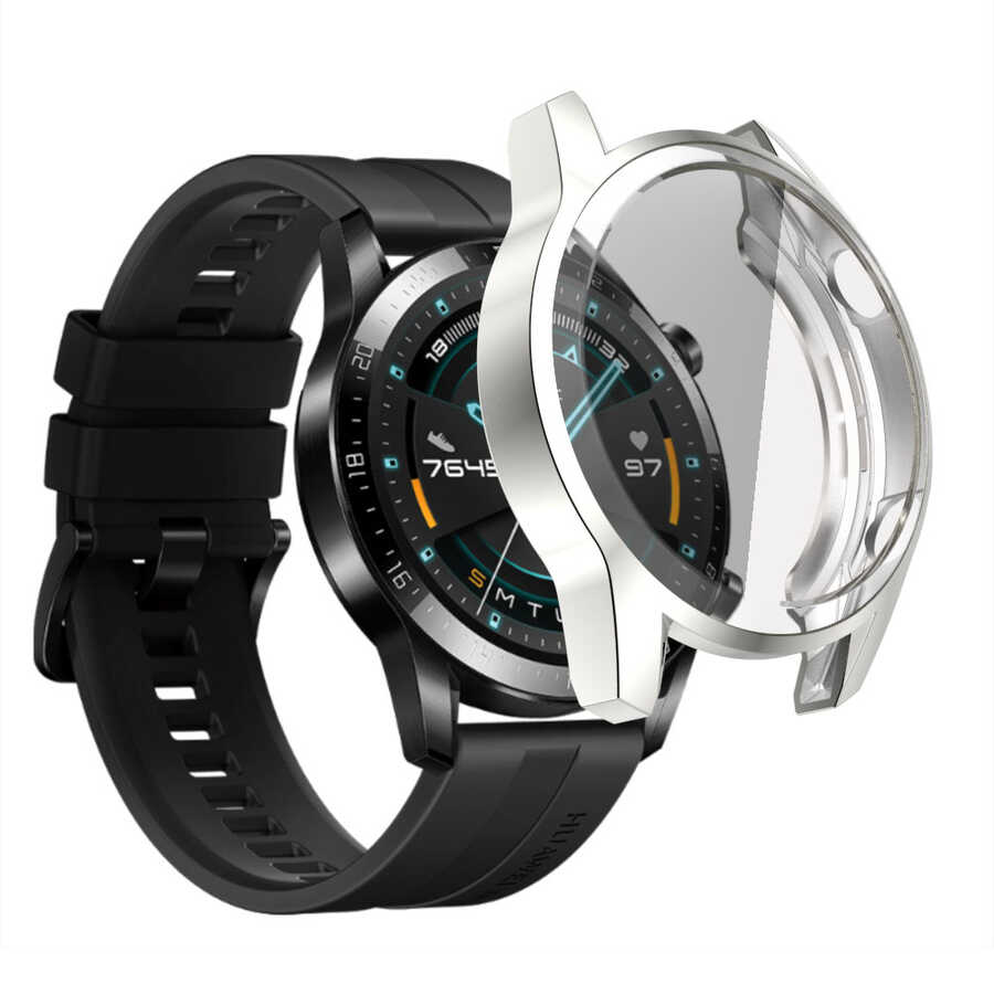 Huawei Uyumlu GT2 46mm Zore Watch Gard 02 Ekran Koruyucu-Gümüş
