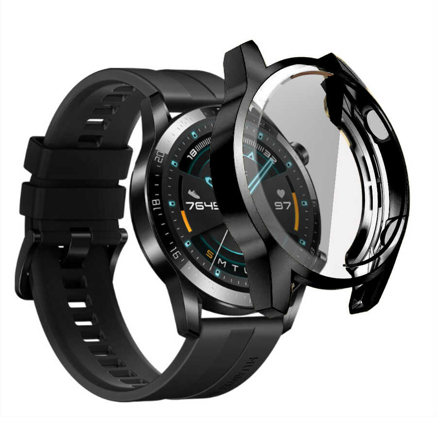 Huawei Uyumlu GT2 46mm Zore Watch Gard 02 Ekran Koruyucu-Siyah