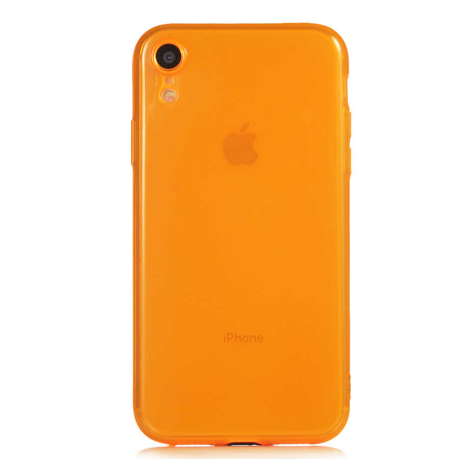 iPhone Uyumlu XR 6.1 Kılıf Zore Mun Silikon-Turuncu