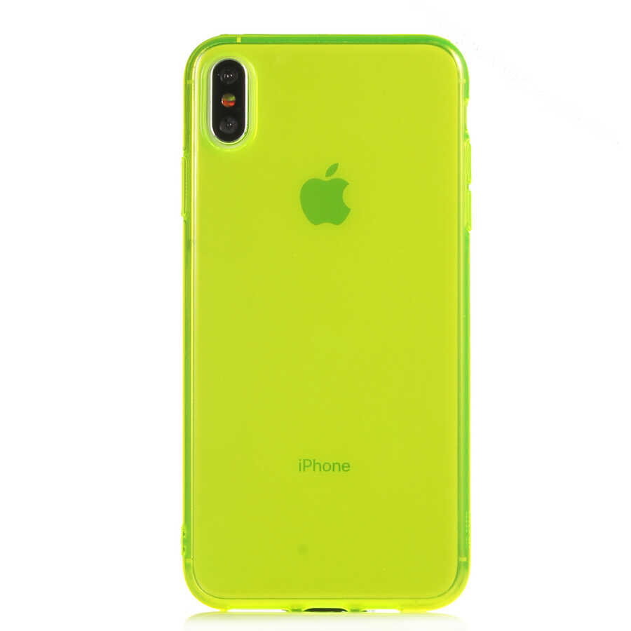 iPhone Uyumlu XS Max 6.5 Kılıf Zore Mun Silikon-Sarı