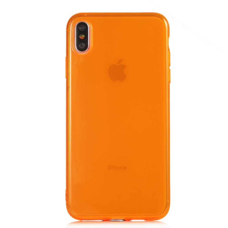 iPhone Uyumlu XS Max 6.5 Kılıf Zore Mun Silikon-Turuncu