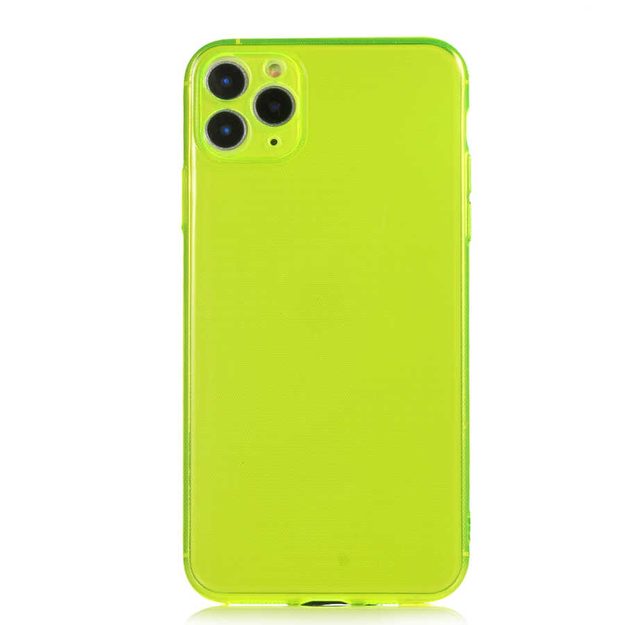 iPhone Uyumlu 11 Pro Max Kılıf Zore Mun Silikon-Sarı