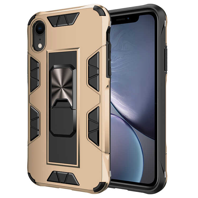 iPhone Uyumlu XR 6.1 Kılıf Zore Volve Kapak-Gold