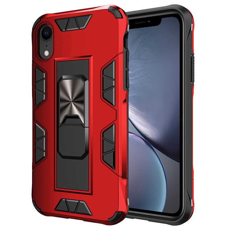 iPhone Uyumlu XR 6.1 Kılıf Zore Volve Kapak-Kırmızı