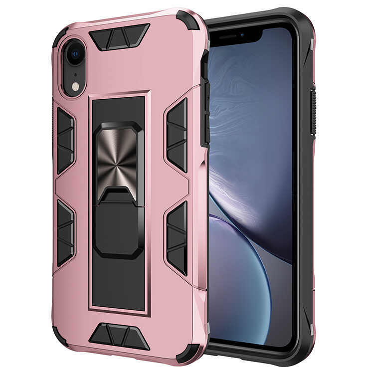 iPhone Uyumlu XR 6.1 Kılıf Zore Volve Kapak-Rose gold