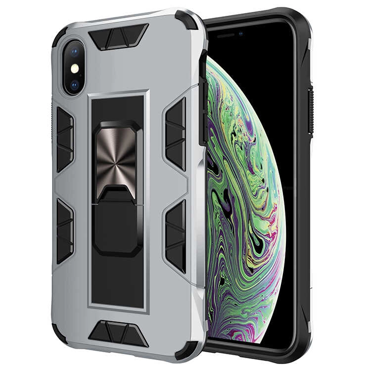 iPhone Uyumlu XS Max 6.5 Kılıf Zore Volve Kapak-Gri