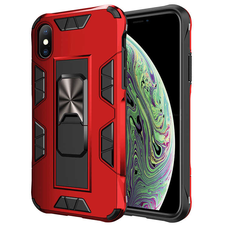 iPhone Uyumlu XS Max 6.5 Kılıf Zore Volve Kapak-Kırmızı