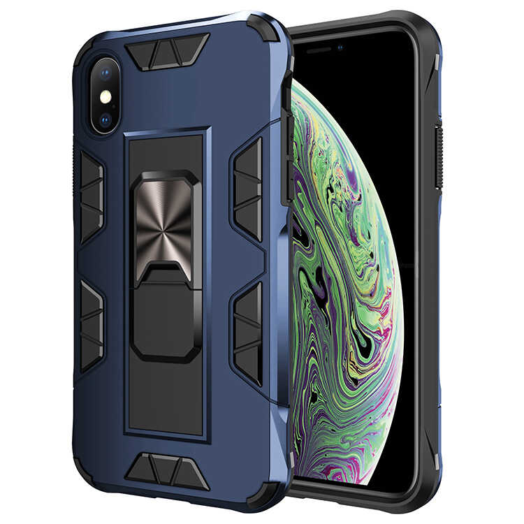 iPhone Uyumlu XS Max 6.5 Kılıf Zore Volve Kapak-Lacivert