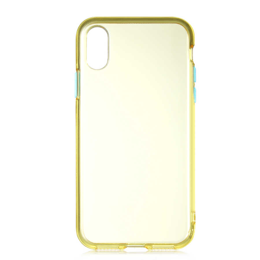 iPhone Uyumlu XS Max 6.5 Kılıf Zore Bistro Kapak-Sarı