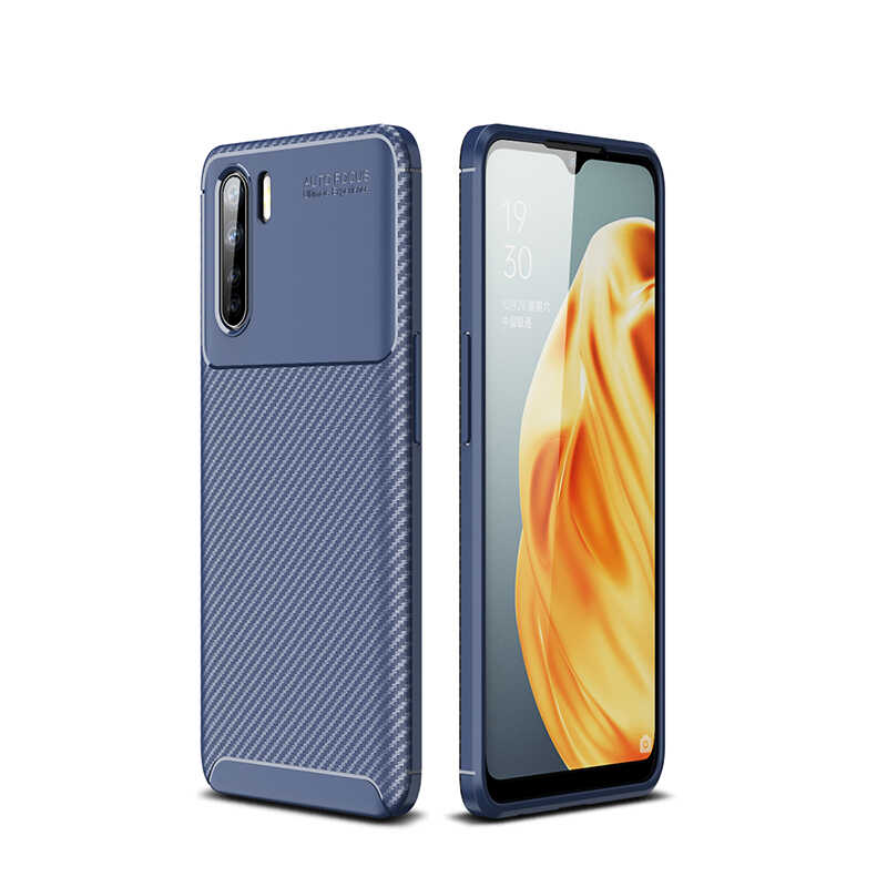 Oppo A91 Kılıf Zore Negro Silikon Kapak-Lacivert