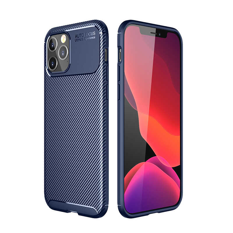 iPhone Uyumlu 12 Pro Max Kılıf Zore Negro Silikon Kapak-Lacivert