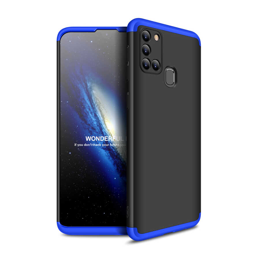 Galaxy Uyumlu A21S Kılıf Zore Ays Kapak-Siyah-mavi