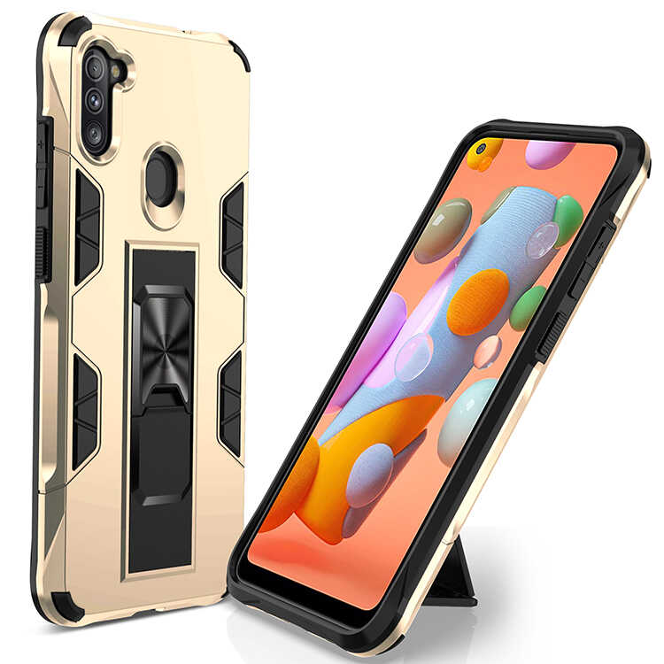 Galaxy Uyumlu A11 Kılıf Zore Volve Kapak-Gold